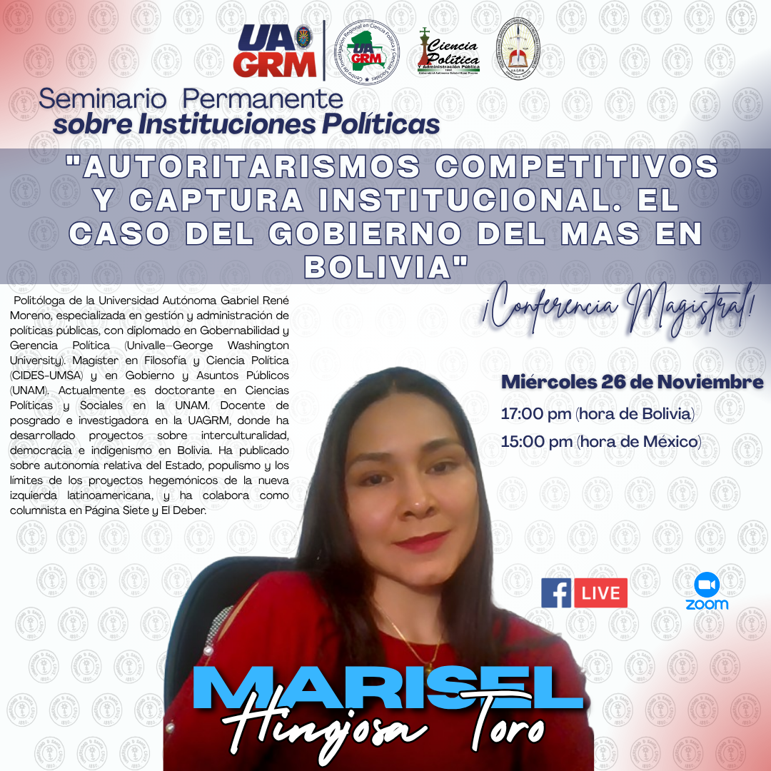 Conferencia de Marisel Hinojosa Toro sobre autoritarismos competitivos